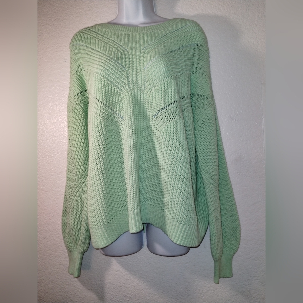Lilly Pulitzer Sweater Mint Green 100% Cotton sz Large